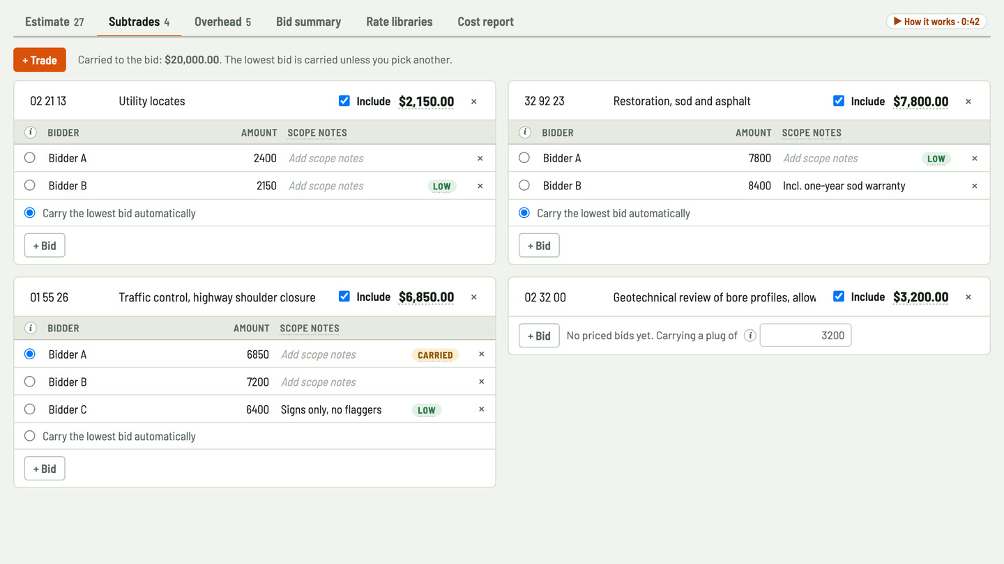 Bidfident screenshot: locates and restoration side by side